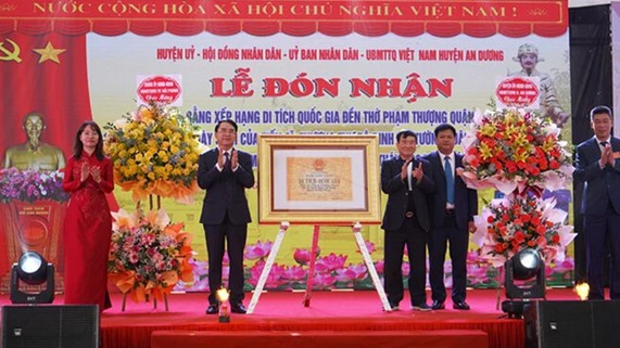 Hải Phòng đón nhận bằng Di tích quốc gia Đền thờ Phạm Thượng Quận