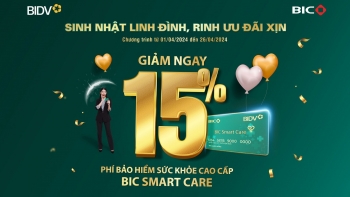 Ưu đãi 15% phí bảo hiểm sức khỏe cao cấp BIC Smart Care mừng sinh nhật BIDV