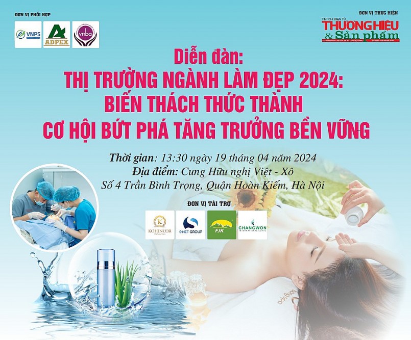 Sắp diễn ra Diễn đàn trực tuyến: “Thị trường ngành làm đẹp năm 2024: Biến thách thức thành cơ hội bứt phá tăng trưởng”. Sắp diễn ra Diễn đàn trực tuyến: “Thị trường ngành làm đẹp năm 2024: Biến thách thức thành cơ hội bứt phá tăng trưởng”.