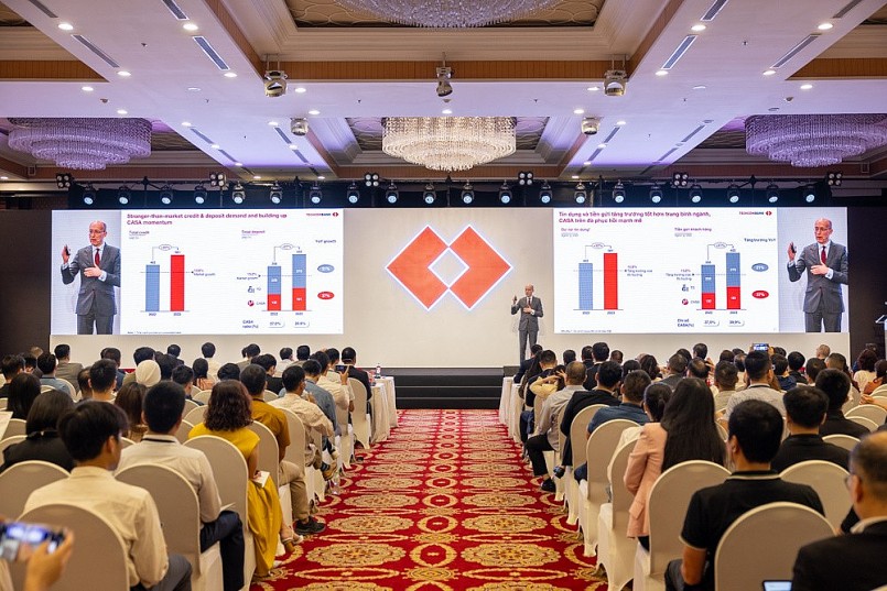 Ông Jens Lottner, Tổng giám đốc Techcombank báo cáo kết quả hoạt động năm 2023 và kế hoạch 2024.
