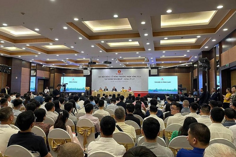 Kỳ họp Đại hội đồng cổ đông thường niên năm 2024 của Tập đoàn Vingroup diễn ra sáng 25/4. (Ảnh: K.T)