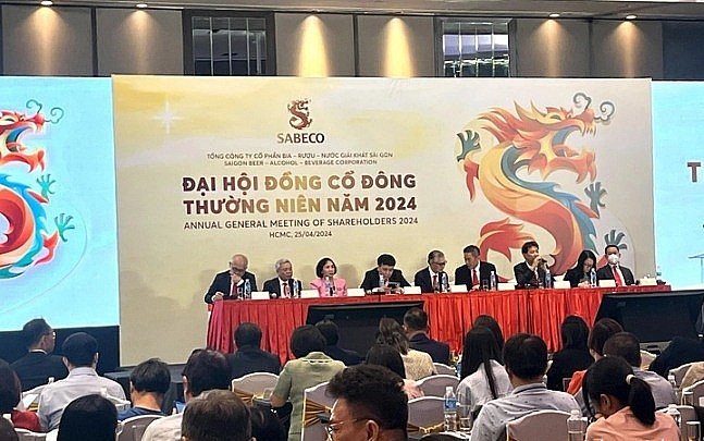 Ban lãnh đạo Sabeco khẳng định mục tiêu duy trì thương hiệu bia Sài Gòn ở vị trí số 1 ở thị trường nội địa - Ảnh: N.BÌNH