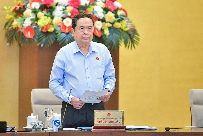 Phó Chủ tịch Thường trực Quốc hội Trần Thanh Mẫn - điều hành hoạt động của Ủy ban Thường vụ Quốc hội và Quốc hội phát biểu khai mạc phiên họp