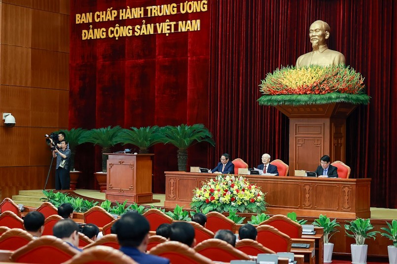 Hội nghị lần thứ chín Ban Chấp hành Trung ương Đảng khóa XIII đã hoàn thành toàn bộ nội dung, chương trình đề ra và bế mạc sáng 18/5. Ảnh VGP