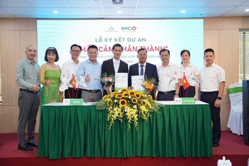 Lễ ký kết dự án “Thấu cảm Chân thành” giữa Vinalink Group và Bảo hiểm BIDV Thăng Long