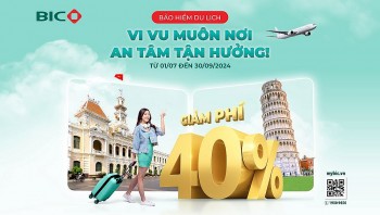 Ngân hàng BIDV: Ưu đãi 40% khi mua bảo hiểm du lịch tại BIC
