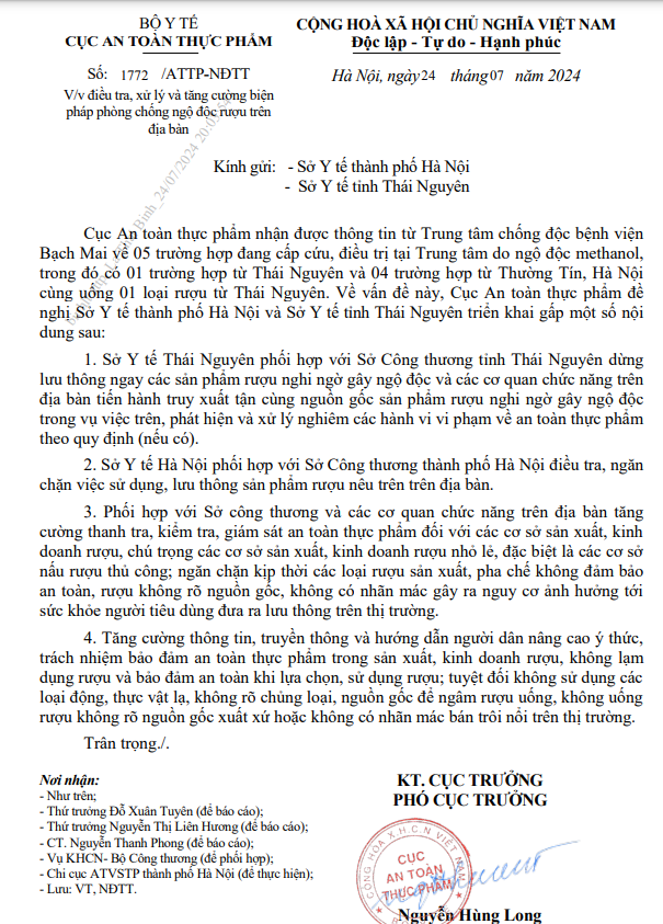 Điều tra, xử lý và tăng cường biện pháp phòng chống ngộ độc rượu trên địa bàn Điều tra, xử lý và tăng cường biện pháp phòng chống ngộ độc rượu trên địa bàn