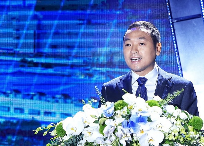 Chủ tịch HĐQT Nguyễn Văn Tuấn phát biểu tại Lễ kỷ niệm 50 năm Ngày thành lập Tổng Công ty Viglacera – CTCP.