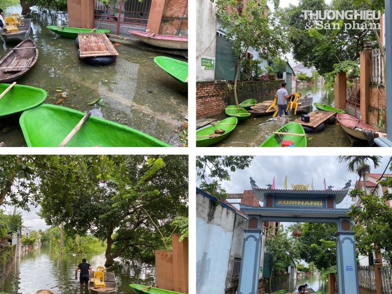 Người dân vùng lũ Chương Mỹ "khốn khổ" sống giữa biển nước, hoạt động sản xuất kinh doanh bị xáo trộn