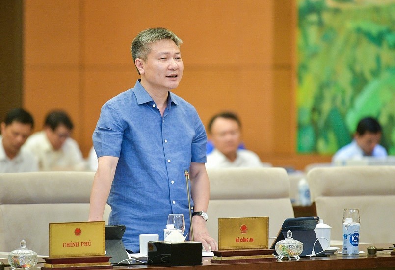 Thứ trưởng Bộ Công an Nguyễn Ngọc Lâm phát biểu