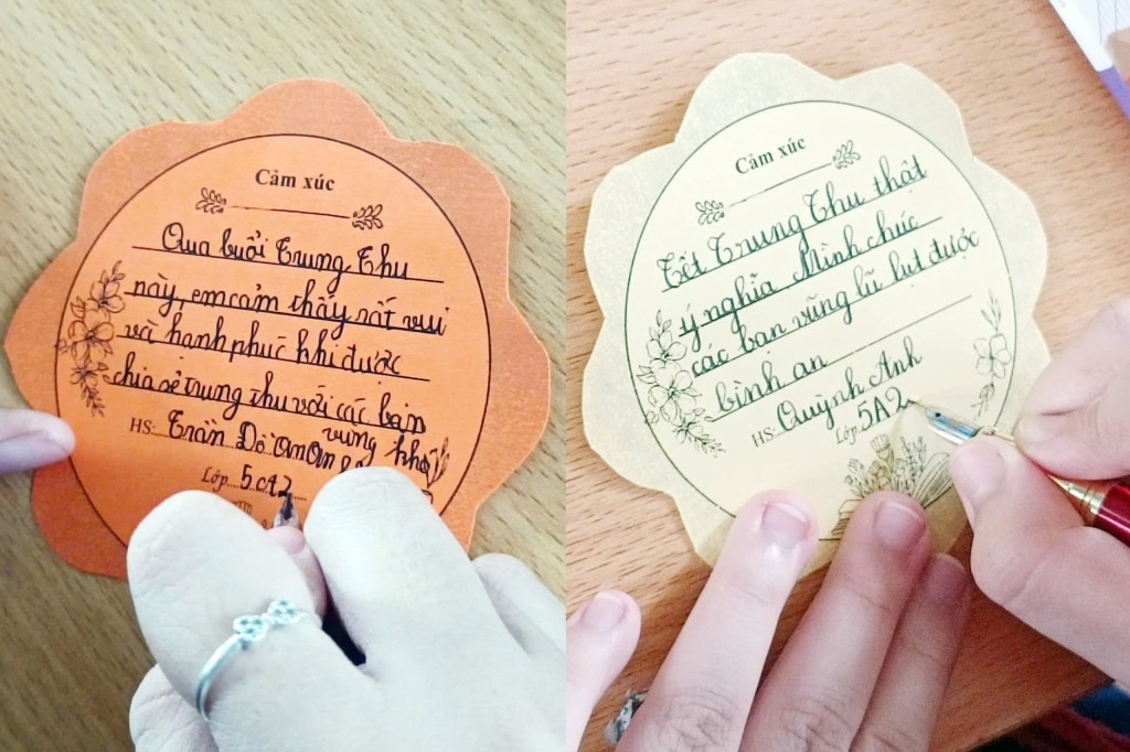 Nhừng lời yêu thương, niềm hi vọng của các em học sinh dành cho những bạn nhỏ có hoàn cảnh khó khăn hơn, chưa có cơ hội đón một mùa trăng trọn vẹn đã được gửi gắm trong các bức thư nhỏ xinh. Nhừng lời yêu thương, niềm hi vọng của các em học sinh dành cho những bạn nhỏ có hoàn cảnh khó khăn hơn, chưa có cơ hội đón một mùa trăng trọn vẹn đã được gửi gắm trong các bức thư nhỏ xinh.