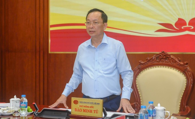 Phó thống đốc Đào Minh Tú phát biểu tại hội nghị, chiều ngày 20/9. Ảnh: NHNN Phó thống đốc Đào Minh Tú phát biểu tại hội nghị, chiều ngày 20/9. Ảnh: NHNN