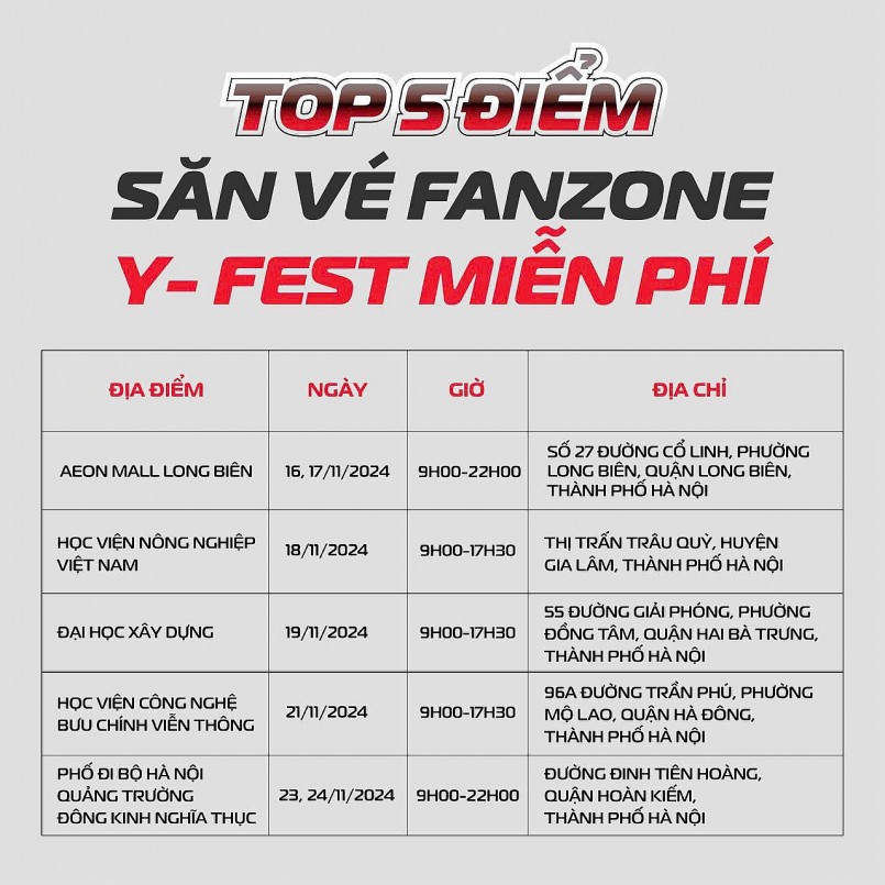 Lộ trình săn vé Fanzone bắt đầu từ 16/11 Lộ trình săn vé Fanzone bắt đầu từ 16/11