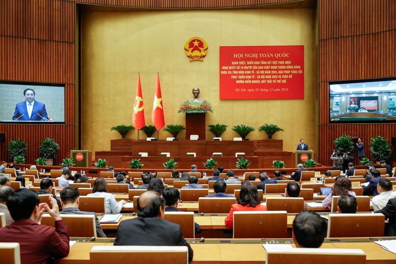 Thủ tướng nhấn mạnh phải ưu tiên cho tăng trưởng, phấn đấu tăng trưởng GDP đạt khoảng 8% để tạo đà, tạo lực, tạo khí thế thực hiện kế hoạch năm 2026 và cả giai đoạn 2021-2030 - Ảnh: VGP Thủ tướng nhấn mạnh phải ưu tiên cho tăng trưởng, phấn đấu tăng trưởng GDP đạt khoảng 8% để tạo đà, tạo lực, tạo khí thế thực hiện kế hoạch năm 2026 và cả giai đoạn 2021-2030 - Ảnh: VGP