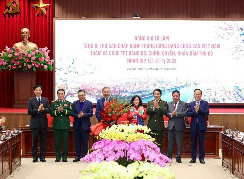 Tổng Bí thư Tô Lâm thăm, chúc Tết Đảng bộ, chính quyền và Nhân dân Thủ đô Hà Nội Tổng Bí thư Tô Lâm thăm, chúc Tết Đảng bộ, chính quyền và Nhân dân Thủ đô Hà Nội
