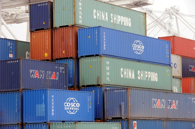 Container tại cảng biển ở Long Beach (California, Mỹ). Ảnh: Reuters