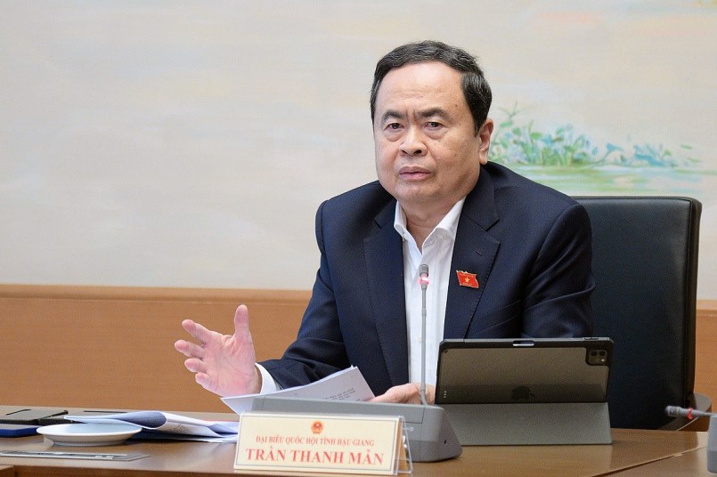 Chủ tịch Quốc hội Trần Thanh Mẫn phát biểu tại phiên họp.