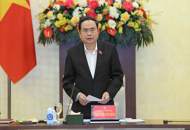 Chủ tịch Quốc hội Trần Thanh Mẫn phát biểu tại phiên họp. Ảnh Lâm Hiển