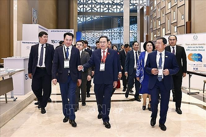 Chủ tịch Quốc hội Trần Thanh Mẫn đến dự Lễ khai mạc IPU-150. Ảnh: Doãn Tấn/TTXVN Chủ tịch Quốc hội Trần Thanh Mẫn đến dự Lễ khai mạc IPU-150. Ảnh: Doãn Tấn/TTXVN