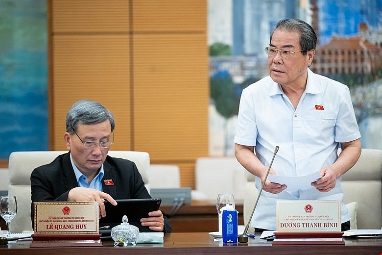 Chủ nhiệm Ủy ban Dân nguyện và Giám sát của Quốc hội Dương Thanh Bình trình bày báo cáo