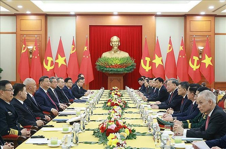 Tổng Bí thư Tô Lâm hội đàm với Tổng Bí thư, Chủ tịch nước Trung Quốc Tập Cận Bình - Ảnh: TTXVN