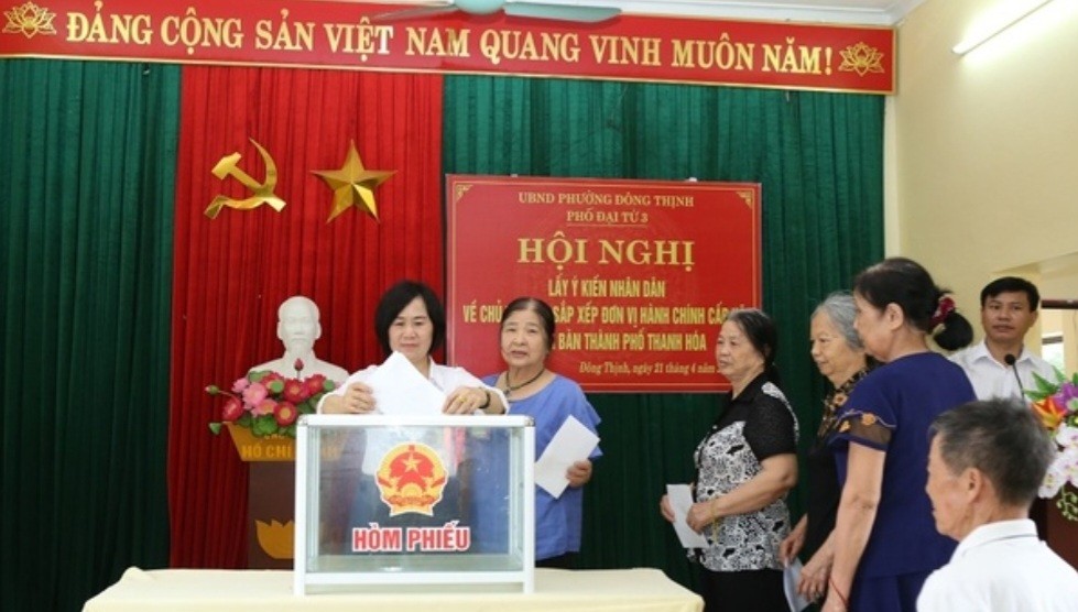 Chủ tịch UBND tỉnh Đỗ Minh Tuấn dự hội nghị lấy ý kiến Nhân dân về việc sắp xếp đơn vị hành chính cấp xã trên địa bàn thành phố Thanh Hóa