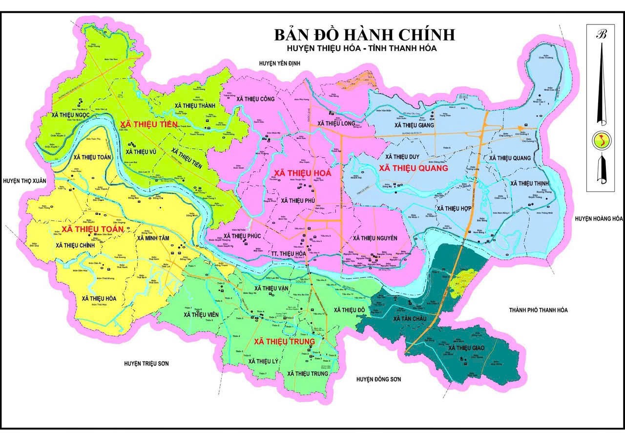 Bản đồ các xã sau sắp xếp.