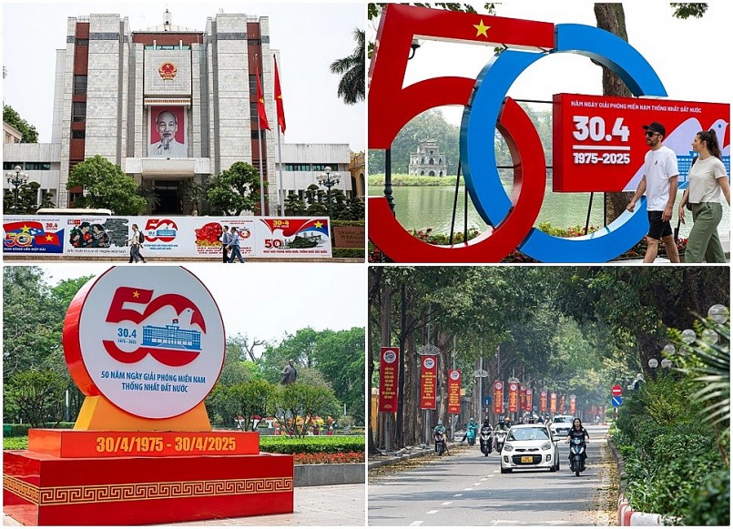 Hà Nội đường phố sạch đẹp, rực rỡ cờ hoa chào mừng đại lễ 30/4 Hà Nội đường phố sạch đẹp, rực rỡ cờ hoa chào mừng đại lễ 30/4