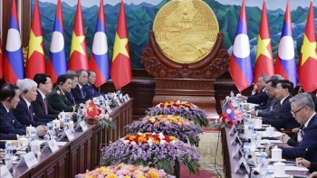 Chủ tịch nước Lương Cường hội đàm với Tổng Bí thư, Chủ tịch nước Lào