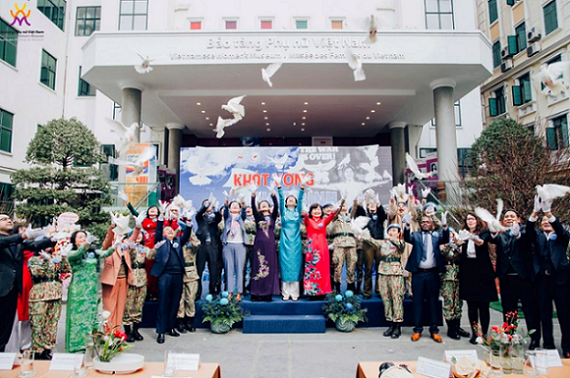 Sự kiện “Khát vọng hòa bình” tại Bảo tàng Phụ nữ Việt Nam, ngày 9/1/2023. (Ảnh: Bảo tàng Phụ nữ Việt Nam)