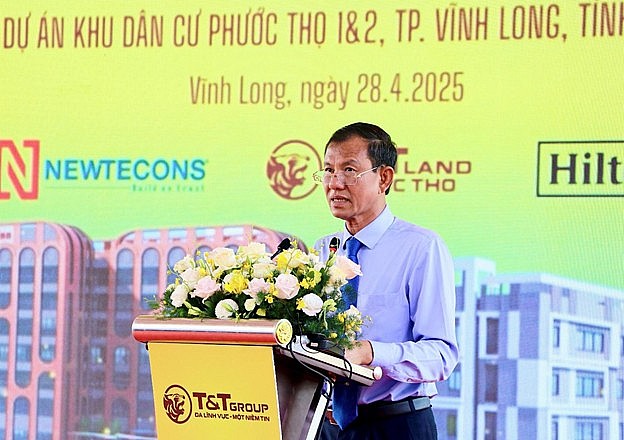 Ông Đặng Văn Chính, Uỷ viên Ban Thường vụ Tỉnh ủy, Phó Chủ tịch Thường trực UBND tỉnh Vĩnh Long phát biểu tại sự kiện