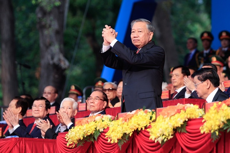 Tổng Bí thư Tô Lâm tại Lễ Kỷ niệm- Ảnh: VGP Tổng Bí thư Tô Lâm tại Lễ Kỷ niệm- Ảnh: VGP