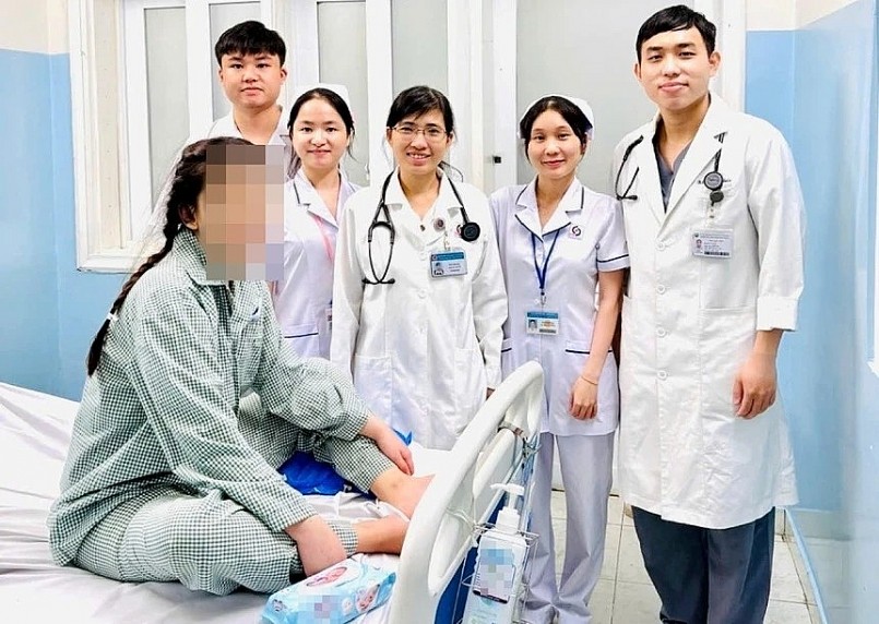 Người phụ nữ hồi phục sau khi được điều trị tích cực. Ảnh: BVCC.