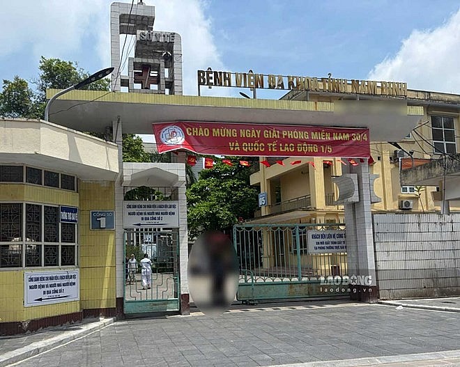 Bệnh viện Đa khoa tỉnh Nam Định - nơi xảy ra vụ việc lan truyền trên mạng xã hội. Ảnh: Hà Vi