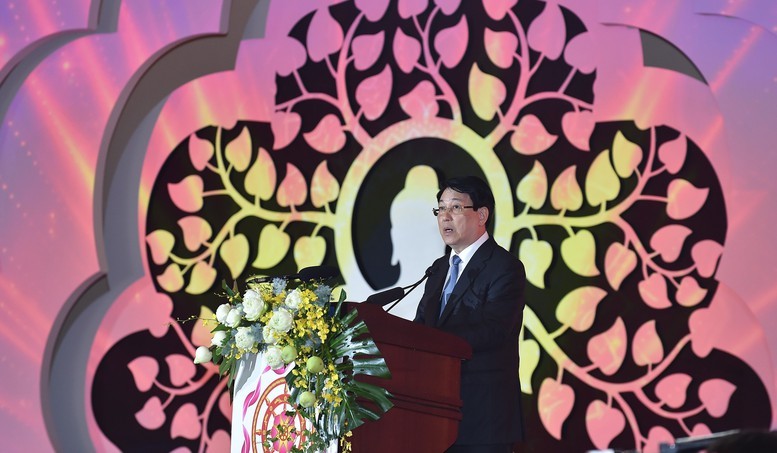 Chủ tịch nước Lương Cường phát biểu tại Lễ khai mạc Đại lễ Phật đản Liên Hợp Quốc lần thứ 20 - Vesak 2025 - Ảnh: VGP