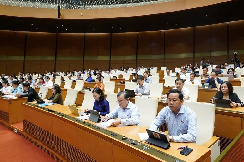 Đại biểu Quốc hội dự kỳ họp thứ chín vào sáng 6-5-2025. Ảnh: Quochoi.vn