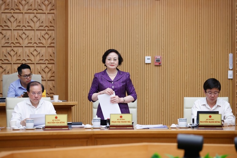 Bộ trưởng Bộ Nội vụ Phạm Thị Thanh Trà phát biểu - Ảnh: VGP