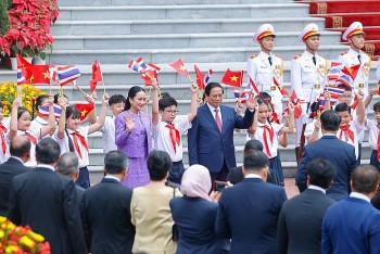 Thủ tướng Phạm Minh Chính chủ trì lễ đón Thủ tướng Thái Lan Paetongtarn Shinawatra thăm chính thức Việt Nam