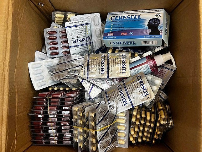 Các loại tân dược giả bị thu giữ trong vụ án - Ảnh: Công an Hà Nội.