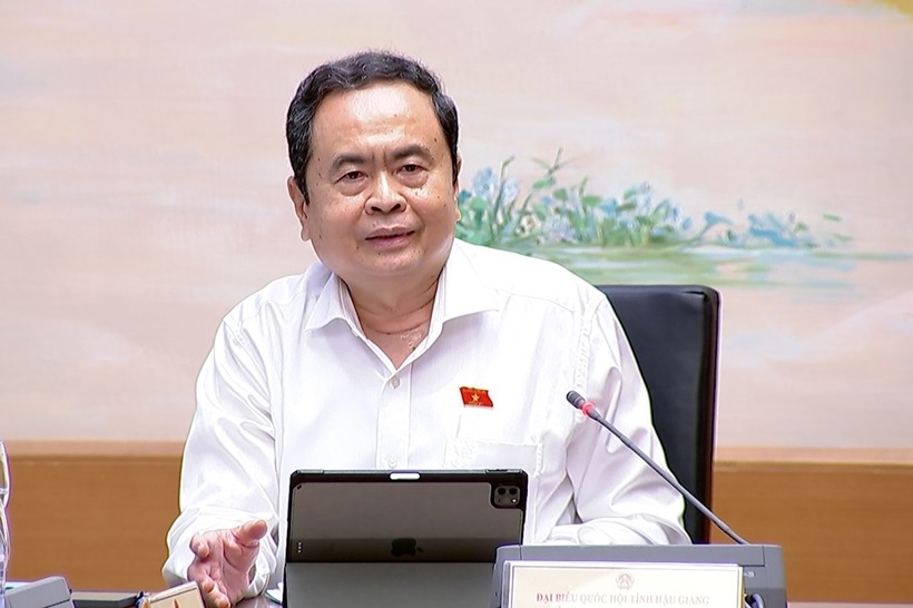 Chủ tịch Quốc hội Trần Thanh Mẫn phát biểu tại phiên thảo luận.