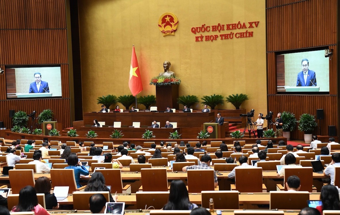 Chủ tịch Quốc hội Trần Thanh Mẫn điều hành phiên chất vấn. Ảnh: Lâm Hiển