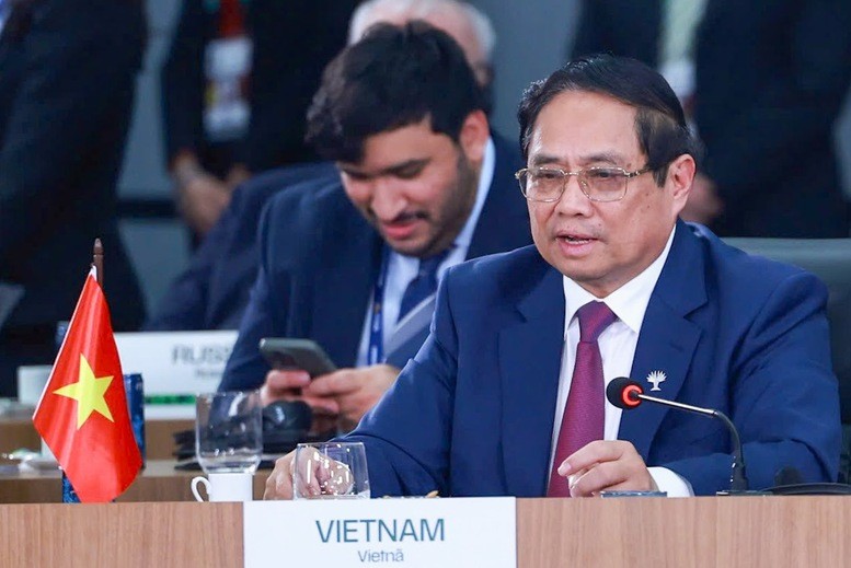 Thủ tướng Chính phủ Phạm Minh Chính nhấn mạnh vai trò và đóng góp của các nước phương Nam trong quản trị toàn cầu; khẳng định Việt Nam là thành viên tích cực, có trách nhiệm của cộng đồng quốc tế, sẵn sàng đóng góp tại các cơ chế đa phương - Ảnh: VGP