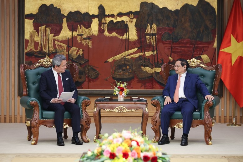Thủ tướng Phạm Minh Chính nêu rõ, hoạt động hiệu quả của Marubeni thời gian qua đã đóng góp tích cực cho sự phát triển kinh tế - xã hội của Việt Nam - Ảnh: VGP