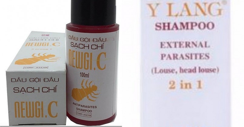 2 lô sản phẩm Y lang Dầu gội đầu Y lang chí, Dầu gội đầu Newgi.C vừa bị thu hồi vì chứa thuốc diệt côn trùng (Ảnh: H.T).