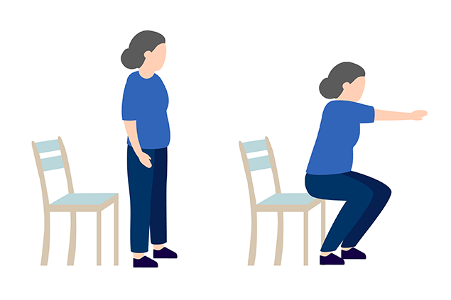 Squat với ghế. (Ảnh minh họa)