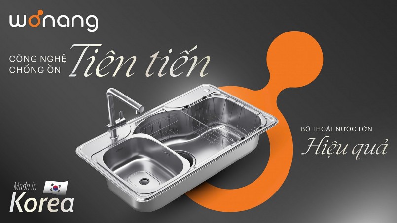 Wonang Made in Korea sở hữu công nghệ chống ồn tiên tiến cùng bộ thoát nước lớn hiệu quả,  giúp nâng cao trải nghiệm tiện nghi cho người dùng
