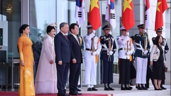 Tổng thống Hàn Quốc chủ trì Lễ đón trọng thể Tổng Bí thư Tô Lâm và Phu nhân