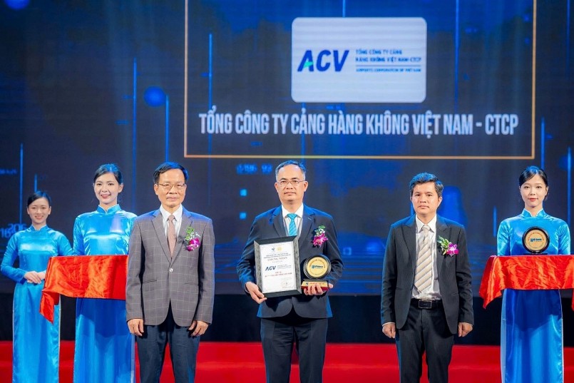 Đại diện ACV nhận chứng nhận Top 10 Nhãn hiệu nổi tiếng Việt Nam 2025