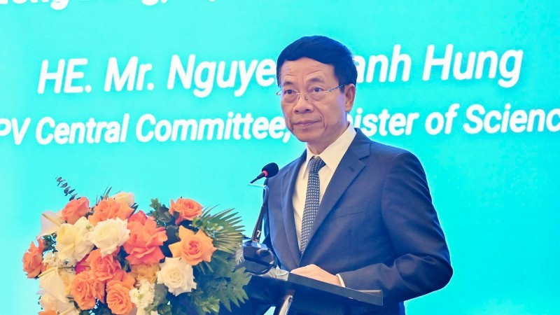 Bộ trưởng Khoa học và Công nghệ Nguyễn Mạnh Hùng phát biểu tại Diễn đàn. (Ảnh: THẾ ĐẠI) Bộ trưởng Khoa học và Công nghệ Nguyễn Mạnh Hùng phát biểu tại Diễn đàn. (Ảnh: THẾ ĐẠI)