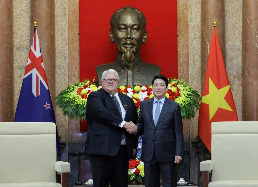 Chủ tịch nước Lương Cường và Chủ tịch Quốc hội New Zealand Gerry Brownlee. Ảnh https://www.qdnd.vn/ Chủ tịch nước Lương Cường và Chủ tịch Quốc hội New Zealand Gerry Brownlee. Ảnh https://www.qdnd.vn/